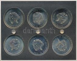 Kuba 1996. 1P Cu-Ni (6xklf) "Karibi élővilág" sorozat hátoldalon multicolor festett érméi ...