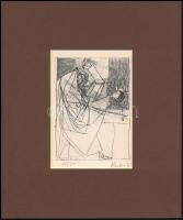 Kondor Béla (1931-1972): Gyilkos szándék. Rézkarc, papír, utólagos jelzéssel, paszpartuban, 11,5×8 cm