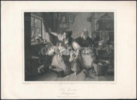 7 db különféle német acélmetszet, jelzettek, különböző méretben