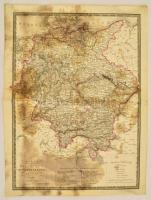 1827 Karte des Deutsches Bundesstaaten. A német állampk térképe. Artaria, Wien. Színezett rézmetszet. foltos. / Colored etching stained. 38x52 cm