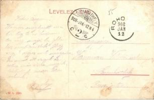 Rohonc, Rechnitz, Rohunac; Tó részlet, kastélypark, csónakázó, háttérben a Szájbely család mauzóleum...