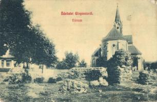 Glogovác, Öthalom, Vladimirescu; Várrom, Római katolikus templom. W.L. 3008. / castle ruins, church (ragasztónyom / glue mark)