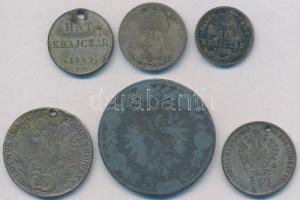 6db-os vegyes magyar és külföldi denár, ezüstpénz tétel, többnyire rossz tartásban, közte 1860B 1/4Fl Ag Ferenc József T:2-,3 ly.