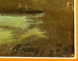 Olvashatatlan jelzéssel: Korsós női akt, tempera, karton, paszpartuban, 24×32 cm