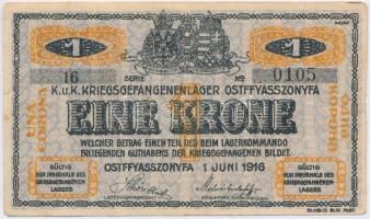 Ostffyasszonyfa / hadifogolytábor 1916. június 1. 1K arab sorozat és sorszámmal T:III