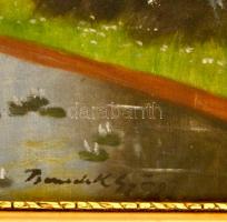 Benedek György (1934- ): Tájép, olaj, vászon, jelzett, fa keretben, 48×68 cm