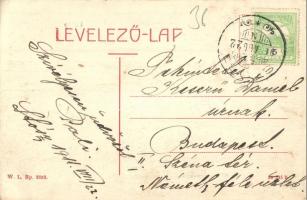 Stoószfürdő, Stos Kúpele; látkép, templom. W. L. Bp. 2663. / general view, church (EK)