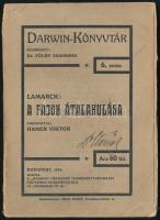 Jean Lamarck: A fajok átalakulása. Fordította: Haner Viktor. Darwin-Könyvtár 6. sz. Bp.,1914, Darwin, (Fejér és Glatter-ny.), 63 p. Kiadói papírkötés.