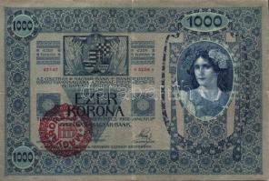 1902. 1000K piros "Magyarország" körbélyegzővel T:II/III