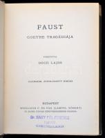 Dóczi Lajos munkái II. kötet: Goethe: Faust. Fordította: Dóczi Lajos. Bp.,(1900), Lampel R. (Wodiane...