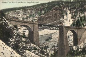 Oravica-Anina, Oravita-Anina; Vasúti hegyipálya, viadukt. Weisz Felix kiadása / mountain railway bridge