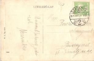 Szabadka, Subotica; Kossuth utca, Városi színház, üzletek, villamos. W. L. Bp. 6353.  / street view,...