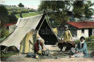 Constantinople, Istanbul; Bohémiens / Zigeuner / Gypsy folklore, tent