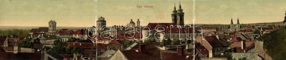 Eger, három részes panorámalap / 3-tiled panoramacard