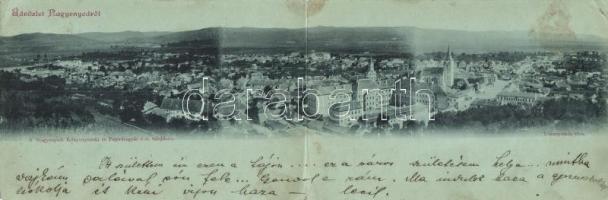 1899 Nagyenyed, Aiud; panoramacard (hajtásnál kicsit szakadt / bent til broken)