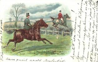 1902 Horse riding. litho