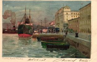 Fiume, Rijeka; Adria-Palais / Adria Palas. Ottmar Zieher Künstlerpostkarte No. 1775. No. 18. litho s: Raoul Frank