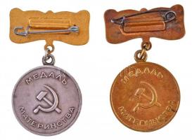 Szovjetunió 1944. "Anyasági Érem I. és II. osztálya" zománcozott Ag és sárgaréz kitüntetés...