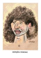 4 db MODERN Kallus László grafikai karikatúra; Kóbor János, Benkő László, Demjén Ferenc, Fenyő Mikló...