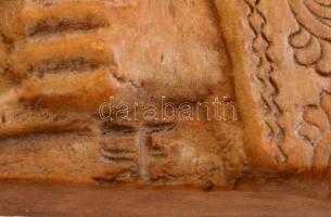 Jelzett, kerámia falikép, karcolt, hibátlan, 35×11,5 cm