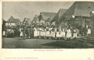 Bánffyhunyad, Huedin; Kalotaszegi lakodalom részlete, tömeg, erdélyi folklór, ünnepség. Kiadja Fehér Márton / Transylvanian folklore, Tara Calatei wedding ceremony, crowd (EK)