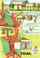 15 db MODERN térképes képeslap / 15 modern maps motive cards