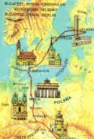 15 db MODERN térképes képeslap / 15 modern maps motive cards