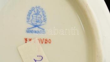 Herendi Viktória mintás porcelán tálka, kézzel festett, jelzett, hibátlan, 9x11,5 cm