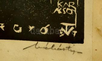 Olvashatatlan jelzéssel: Gyergyószentmiklós. Linó, papír, üvegezett keretben, 15×12 cm