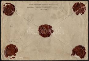 1920 Magyar Fakereskedők Hitelintézete Részvénytársaság borítékja, viaszpecsétekkel