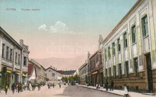 Ruttka, Vrutky; Fő utca, üzletek. Gerő Henrik kiadása / main street, shops