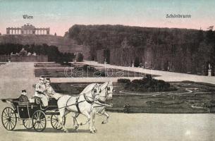 Vienna, Wien XIII. Schönbrunn / castle, Franz Joseph in horse chariot (worn corners)