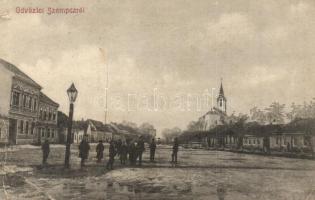 Szenc, Szempcz, Senec; utcakép, templom / street view, church (EB)