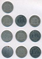 Német Birodalom / Weimari Köztársaság 1875-1922. 2pf Cu (4xklf) + 5pf Cu-Ni/Fe (24xklf) + 10pf Cu-Ni...