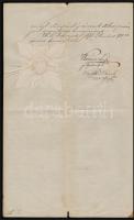 1871 Debrecen, Házassági bizonyítvány, Kovács Lajos debreceni polgármester aláírásával, szárazpecsét...