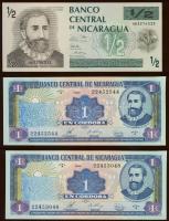 Nicaragua 1990-91. 1/2C, 1C (2x) T:I,I- Egyiken pici saroktörés!