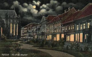 Kassa, Kosice; Fő utca este / main street at night (EK)