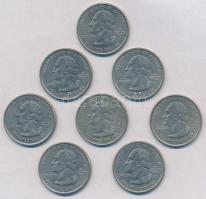 Amerikai Egyesült Államok 2000-2008.  25c Cu-Ni "50 állam" (8xklf) T:2
USA 2000-2008. 25 ...