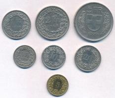 Svájc 1968-1990. 5r-5Fr (7xklf) T:2 Switzerland 1968-1990. 5 Rappen - 5 Francs (7xdiff) C:XF