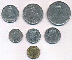 Svájc 1968-1990. 5r-5Fr (7xklf) T:2
Switzerland 1968-1990. 5 Rappen - 5 Francs (7xdiff) C:XF