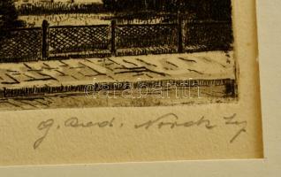 Nowak, Otto Robert (1874-1945): Karlskirche, Bécs, rézkarc, papír, jelzett, paszpartuban, 15×9,5 cm