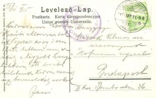 Tátra, Poprádi tó kilátással az Osztervára és a Királyhegyre. Cattarino S. utóda Földes Samu kiadása...