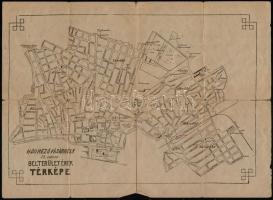 1925 Békés vármegye térképe, kiadja: Magyar Földrajzi Intézet Rt., szakadással, 30×27 cm + Hódmezővá...