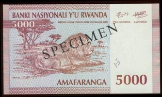 Ruanda 1994. 5000Fr "SPECIMEN 000" T:I