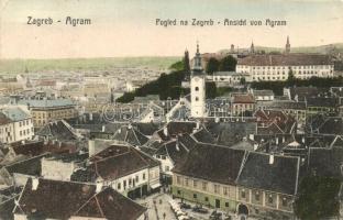 Zágráb, Agram, Zagreb; látkép, piac, üzletek. W. L. Bp. 1599. / general view, market, shops (EK)