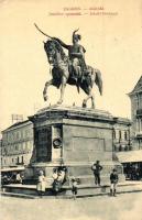 Zágráb, Agram, Zagreb; Jelacicev spomenik / Jelasics emlékmű, szobor. W. L. Bp. 1589. / statue (EK)