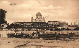 Párkány, Stúrovó; rakpart, Esztergomi bazilika a Duna túloldalán / Basilica, Danube, quay, wharf