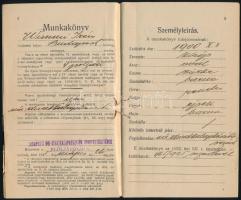 1925 Budapesti Női-divatkalapkészítők Ipartestületének segédlevele, és női divatkalapkészítő munkakö...