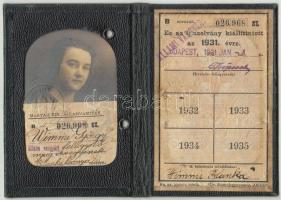 1931 Fényképes MÁV igazolvány, állami vasgyári felügyelő részére, érvényesítő bélyeg nélkül