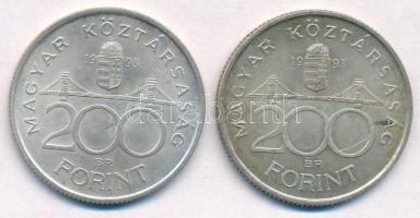 1994. 200Ft Ag "Deák" (2x) T:2 patina
